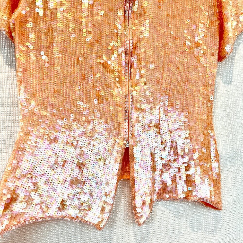 Vintage Rare Victor Costa Glamorous Sequins Beaded Top Glam 80s Sequins 24/7 - Picture 11 of 16